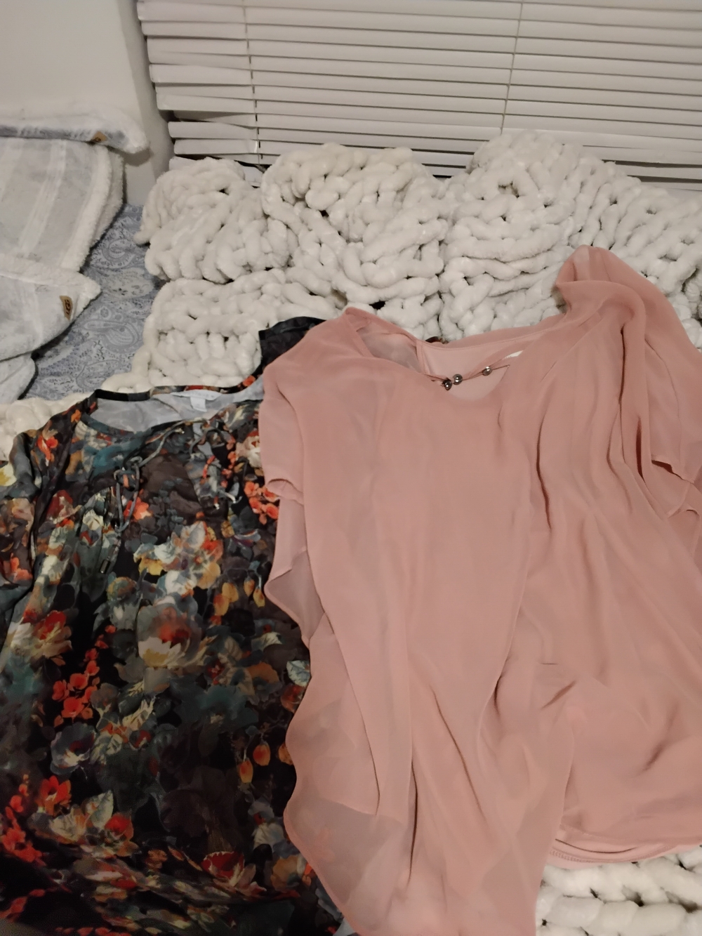 Women's Blush Pink Chiffon Overlay Top - Brand Not Visible